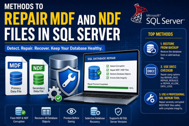 Methods to repair MDF and NDF files in SQL Server